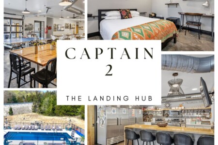 Queen room with access to chef’s kitchen and pool