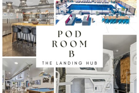 Star Wars themed sleeping pod room with pool