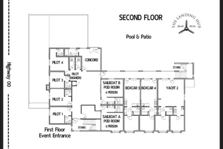 Second floor map and suite location.