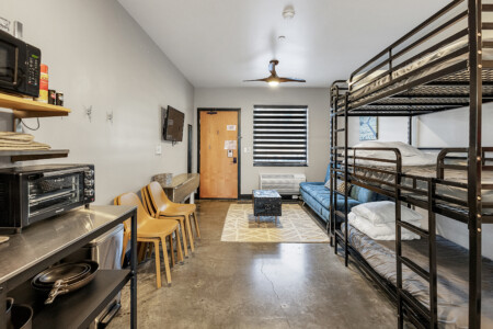 Flexible living space in suite