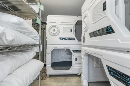 Sleep pods for 8 with a full bathroom