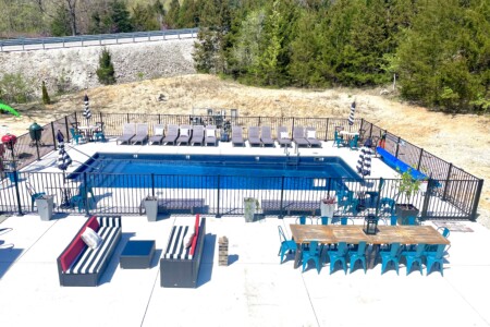 Large pool and patio area.  Pool is open April- November weather permitting