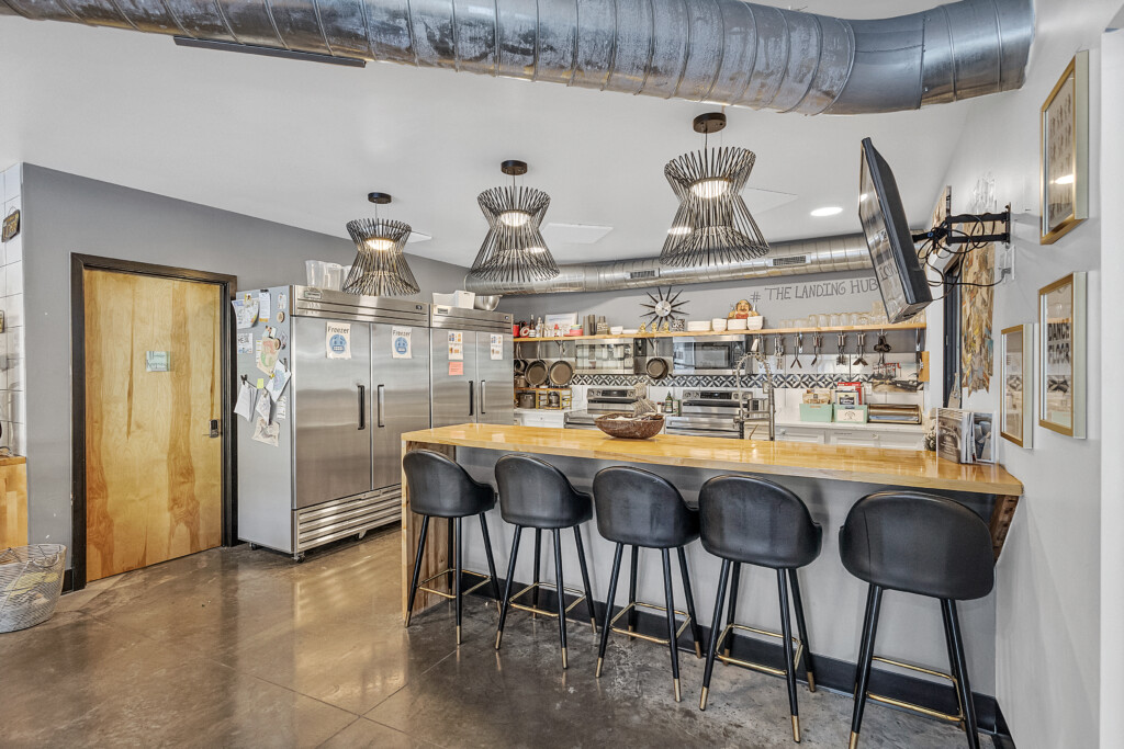 Fully stocked guest kitchen located on the first floor in the hotel