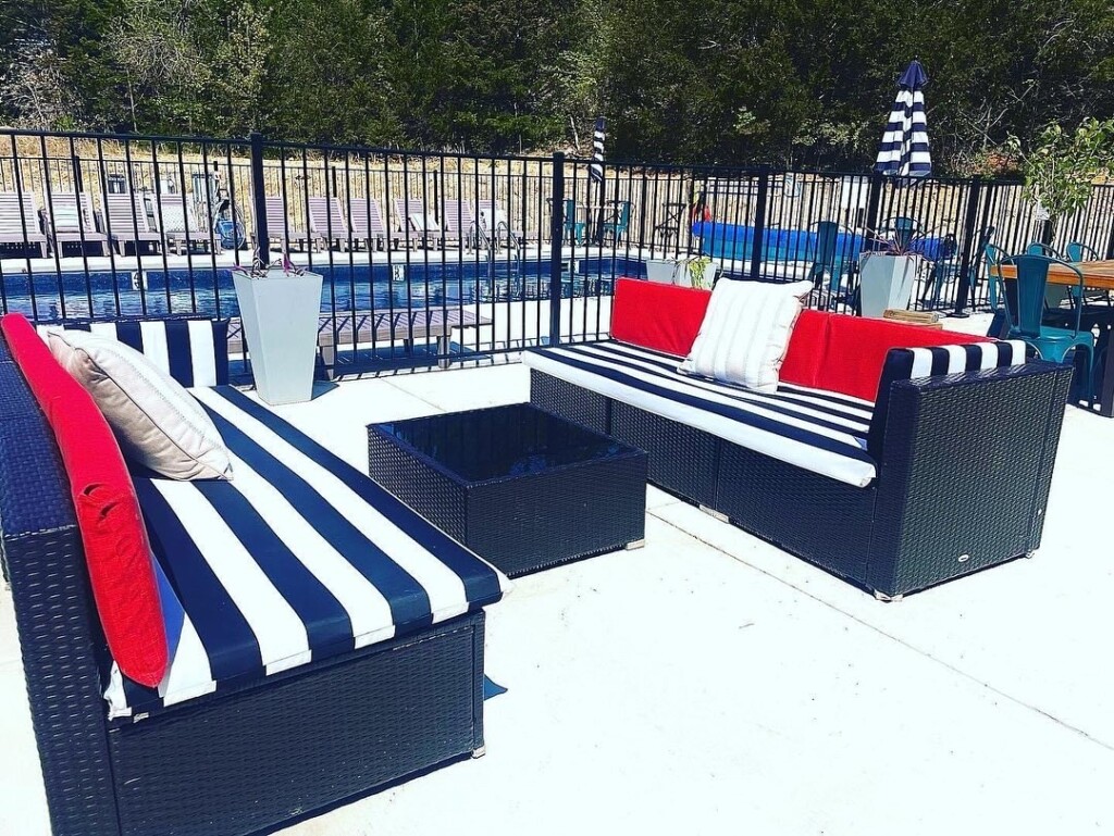 Large patio and pool area