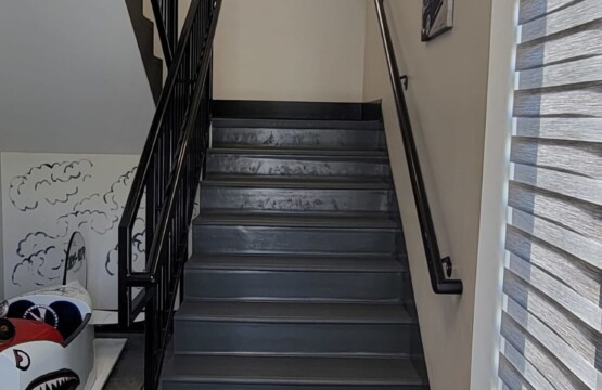 Steps indoor to the second floor