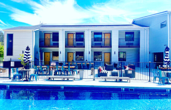 Large pool and patio