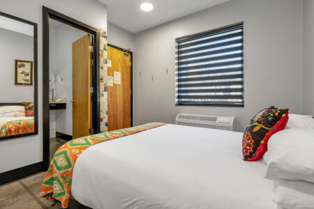 First floor queen room with pool view